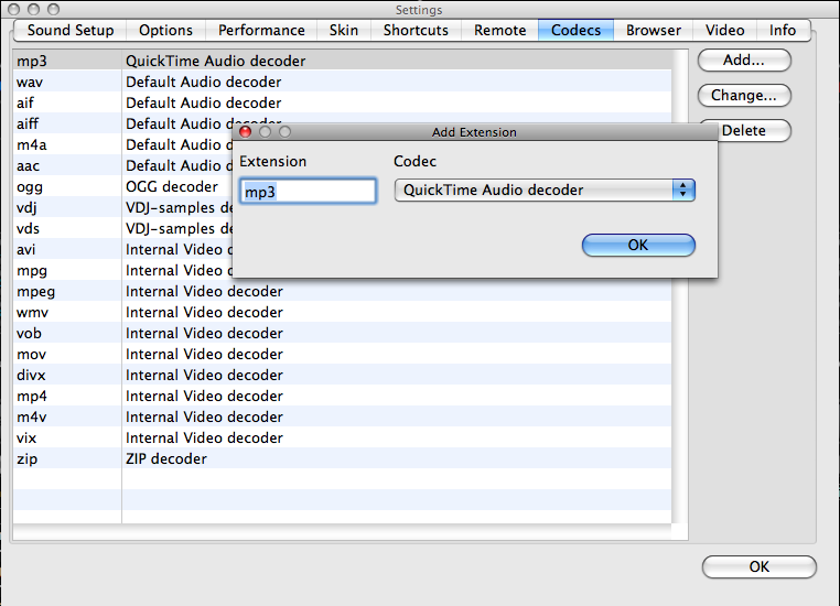 pacchetto di codec video per disc jockey virtuale