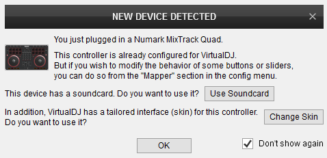 VirtualDJ - Hardware Manuals - Numark - Mixtrack Quad - Setup