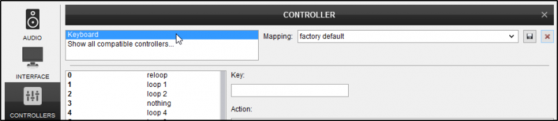 mapping keyboard keys to controller