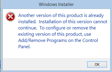 A new version is available. MSI Error. Another installation is already in progress. Как убрать ошибку the installed Version of. Cannot install a product when a Newer Version is installed..