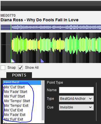 virtual dj automix cue points