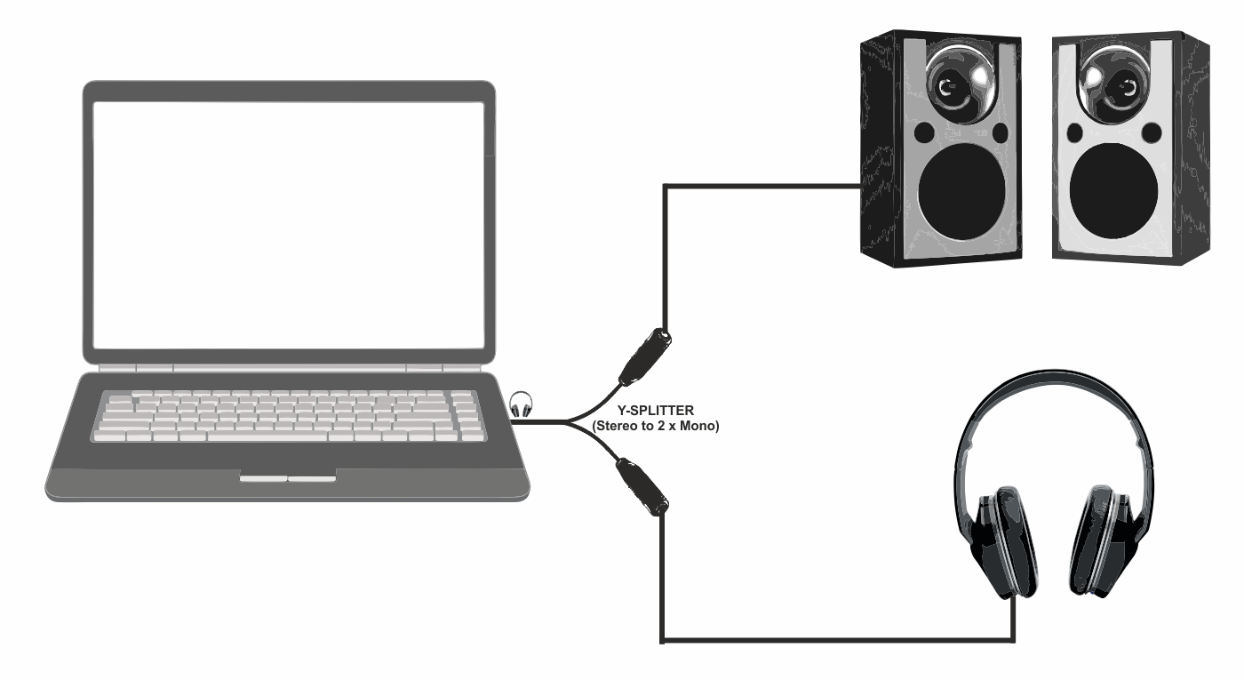 how to separate speakers and headphones