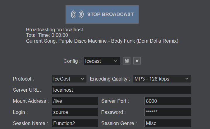 icecast local network nat