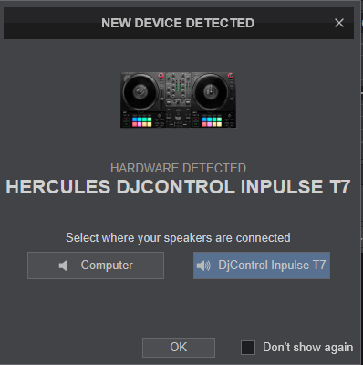 VirtualDJ - Hardware Manuals - Hercules - Inpulse T7 - Setup